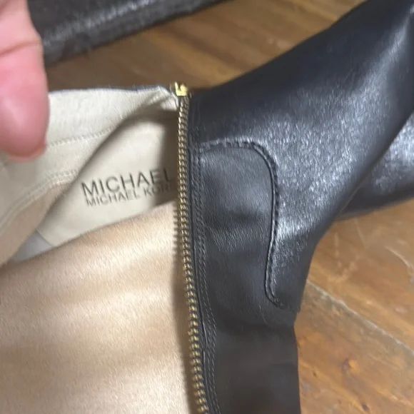 Michael Kors Black Mid-Calf Leather Boots - Picture 7 of 9